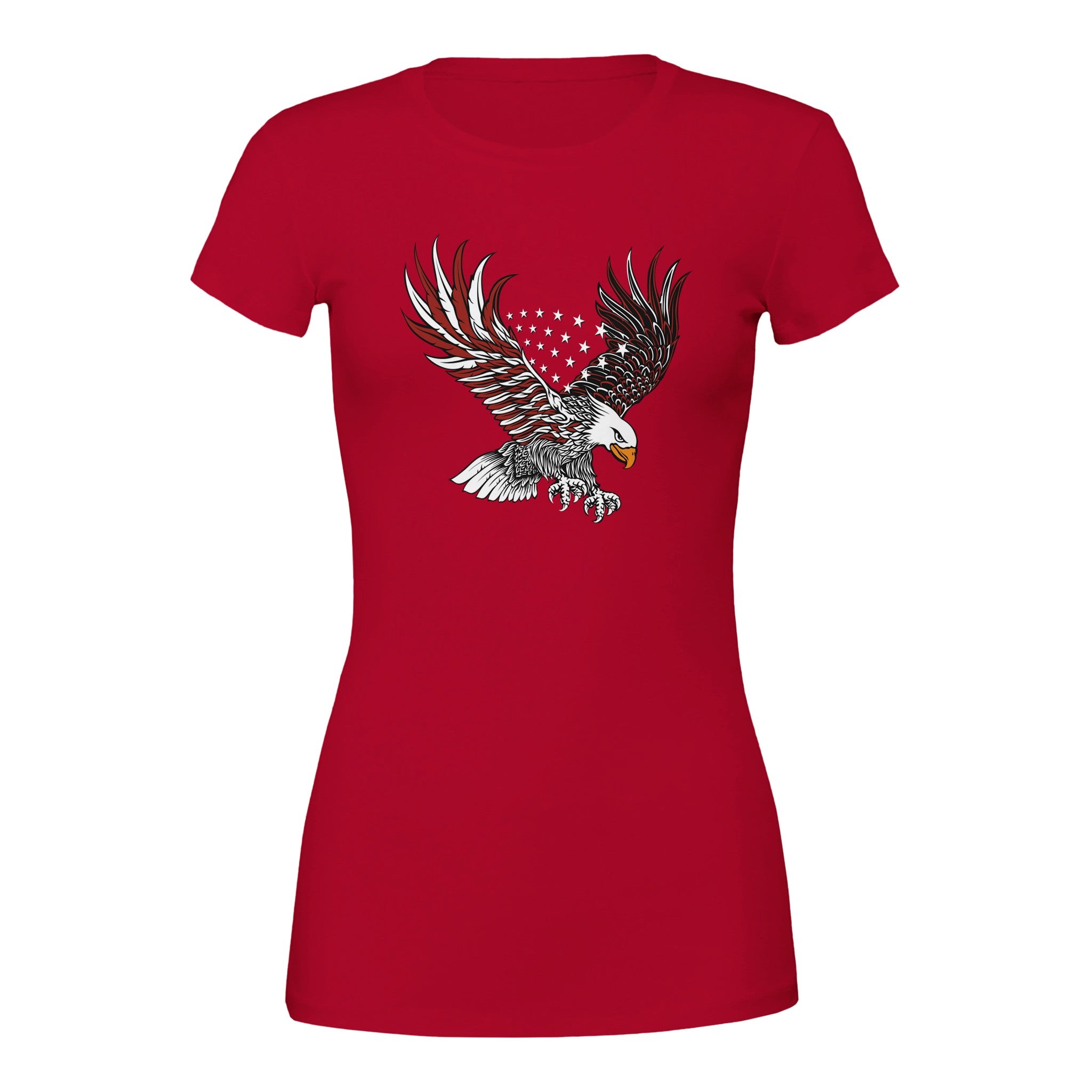 Patriotic Women's Slim Fit Tee Bold Bald Eagle Design